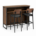 Ensemble de bar 3 pièces avec table 120 × 40 × 100 cm et 2 tabourets 40 × 45 × 95 cm, brun et noir, style industriel